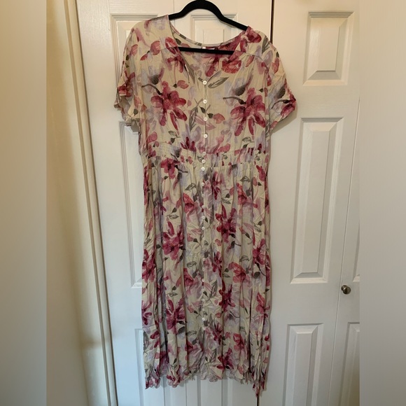 Floral Button-Down Maxi Dress - Picture 1 of 2